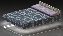 Single-support bed with LED lights