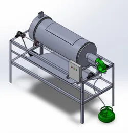 Two-Axial Drive Rotary Drum Dryer (Simplified)