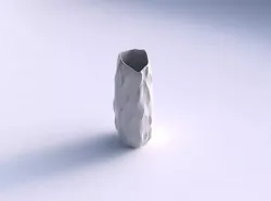 Vase arc hexagon with low-polygon 3D print model