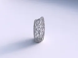 Vase bent hexagon with cracked organic lattice  3D print model