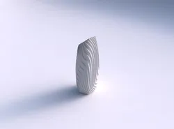 Vase bent hexagon with wavy extruded lines 3 3D print model