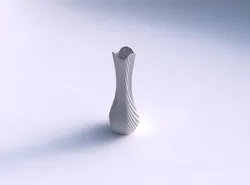 Vase larger opening hexagon with bent extruded lines 3 3D print model