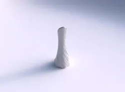 Vase squeezed and bent hexagon with twisted rocky 3D print model