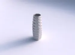 Vase squeezed hexagon with horizontal dents and twisted diago... 3D print model