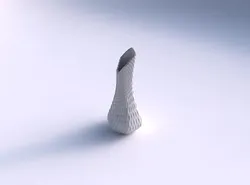 Vase top bent hexagon 2 with grid piramides 3D print model