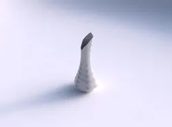Vase top bent hexagon 2 with sections and twisted lines 3D print model