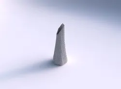 Vase top bent hexagon with bent extruded pattern 3D print model