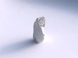 Vase twisted bent quadratic with organic lattice half solid 3D print model
