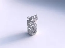 Vase twisted double arc quadratic with cracked organic lattice 2 3D print model