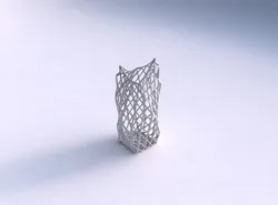 Vase twisted double arc quadratic with diagonal grid lattice 3D print model