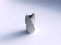 Vase twisted double arc quadratic with grid piramides 3D print model