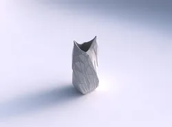 Vase twisted double arc quadratic with random triangle plates 3D print model