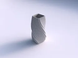Vase twisted quadratic with bent extruded pattern 3D print model