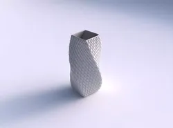 Vase twisted quadratic with diagonal grid 3D print model
