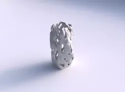 Vase twisted quadratic with faceted cuts and 3D print model