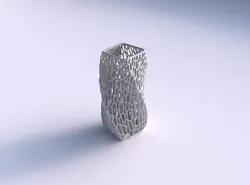 Vase twisted quadratic with organic lattice and tappered thic... 3D print model