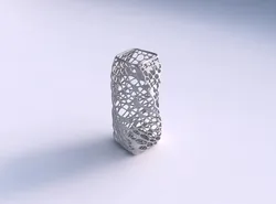 Vase twisted quadratic with twisted dense organic lattice 3D print model