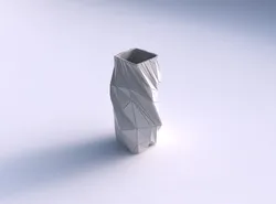 Vase twisted quadratic with twisted random triangle plates 3D print model