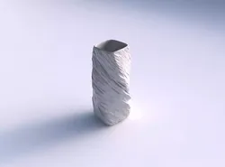 Vase twisted quadratic with twisted rocky 3D print model