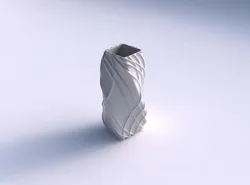 Vase twisted quadratic with wavy sparse extruded lines 3D print model