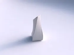 Vase twisted squeezed and bent quadratic with bands 3D print model