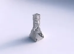 Vase twisted squeezed quadratic with diagonal grid lattice 3 3D print model