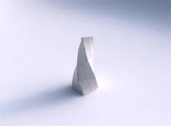 Vase twisted top bent quadratic with huge plates 3D print model