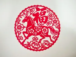 Year of the Horse Paper-Cut Window Decal [Good Fortune Arrives with the Horse] - Free 3D Print Model