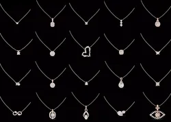 20 Diamond Pendant Necklace Designs CAD STL 3DM Set 3D print model