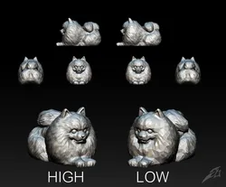 Cute Dog Pomeranian for 3D Print  STL 3D print model