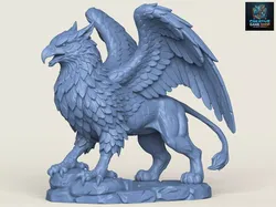 Fantasy Beautiful Griffin Sculpture 3D print model