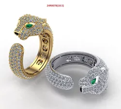 Full cover diamonds panther ring  3D print model