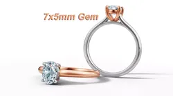 Oval Diamond Engagement Ring Hidden Halo Ring 7x5 Oval stone 3D print model