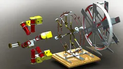 SIX CYLINDER RADIAL STEAM ENGINE WITH SLIDE VALVES