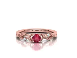 Solitaire Ring 30 pointer stone Floral design 3dmodel 3D print model
