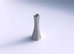 Vase squeezed hexagon with bent extruded lines 3 3D print model