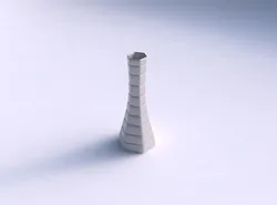 Vase squeezed hexagon with smooth horizontal dents 3D print model