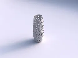 Vase twisted arc hexagon with checker grid lattice 2 3D print model