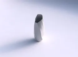 Vase twisted bent hexagon with bands 3D print model