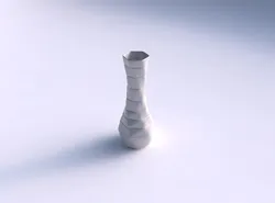 Vase twisted larger opening hexagon with smooth horizontal de... 3D print model