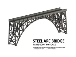LINE-0004 Steel arc bridge riveted H0-scale 3D print model