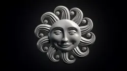 Ornamental Sun Face Decorative Wall Relief for 3D Printer 3D print model