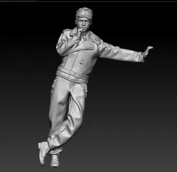 WW2 German tank crewman thinking 3D print model