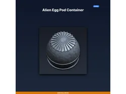 Alien Egg Pod Container STL File for 3D Printing, Cyberpunk Scifi Digital Download