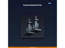 Anchor Bookend Pair STL File for 3D Printing, Nautical Coastal Digital Download