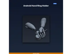 Android Hand Ring Holder STL File for 3D Printing, Cyberpunk Scifi Digital Download