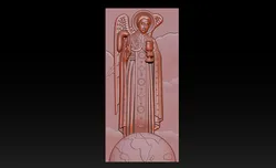 Archangel Relief Panel with Sacred Chalice 3D Print Model in Mathematical art 633343