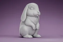 Cute Standing Lop-Eared Bunny 3D Print Model 3D Print Model in Sculpture 635472