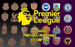 England Premier League All Teams Keychain Pack - Color printable and renderable 3D Print Model in Keychains 634955