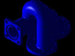 Flanged Elbow Pipe Fitting with Side Outlet | 3D CAD Modeling (Creo)